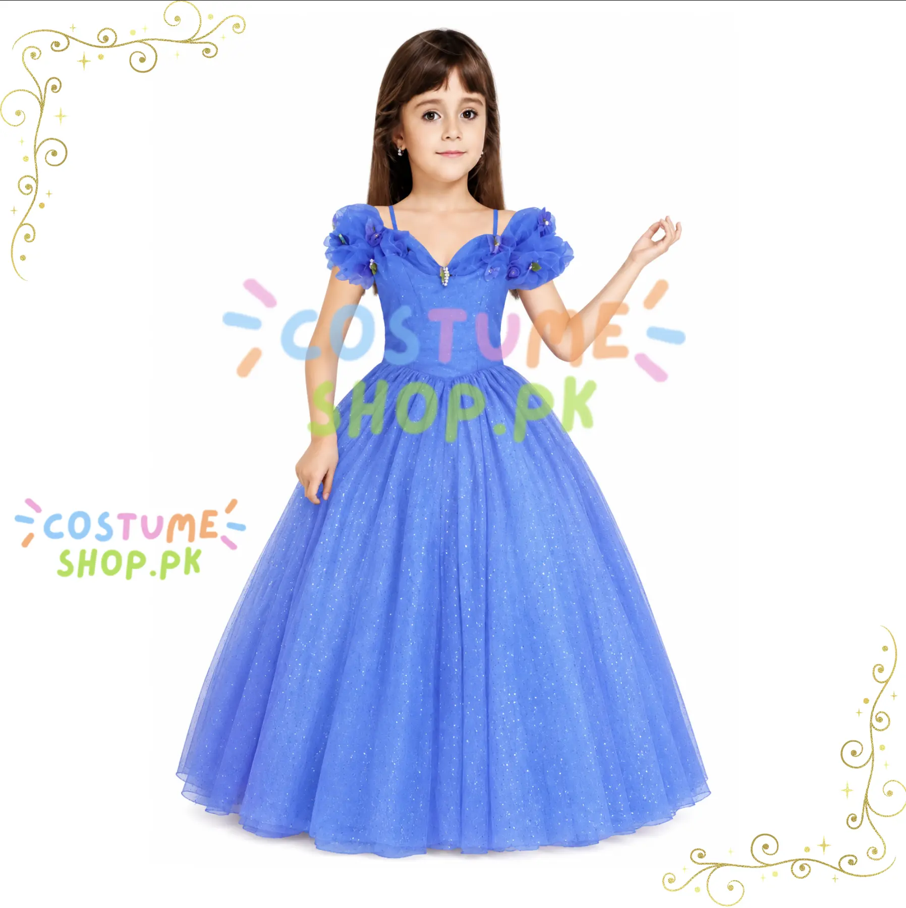 Cinderella dress for kids for fancy dress events
